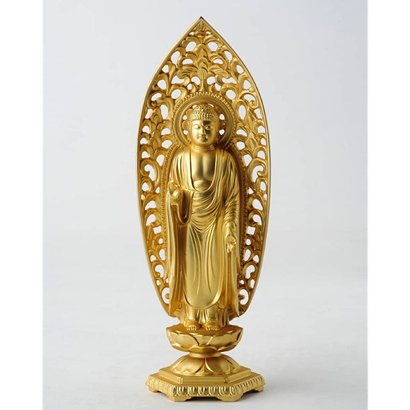 Buddha Statue, amida nyorai statue, 5.9 inches (15 cm) (Gold Plated/24 Karat), Buddhis: Hideun visible, original model (born in the year of the dog), Zodiac Guardian, Takaoka Copper (Amaidamyorizo)