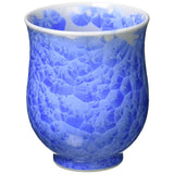 Kyoto Ware KTA169 Kiyomizu Ware Ceramic Kiln Teacup, Teacup, Flower Crystal (Blue, White)