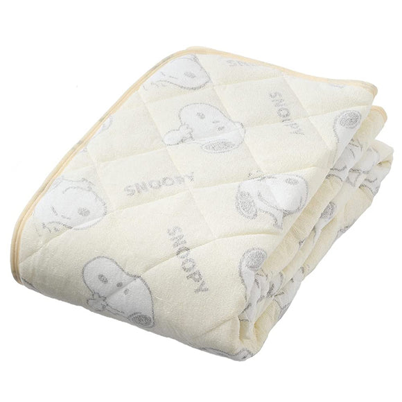Nishikawa CM02030404 Snoopy Mattress Pad, Single, Washable, Pile, Soft Texture, Adult Cute, Ivory