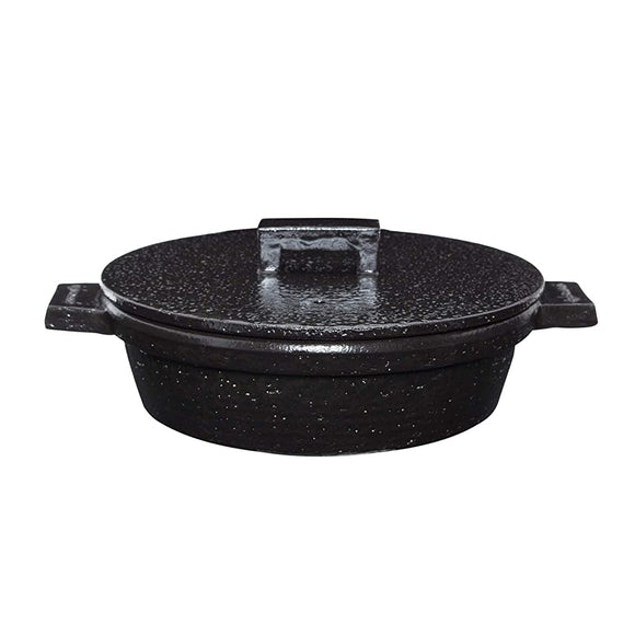Hasegatani Pottery ACK-01 Bistro Earthenware Pot, For 2 to 3 People, Approx. 9.1 inches (23 cm), Approx. 30.4 fl oz (900 ml), Direct Fire, Empty Firing, Microwave, Oven, Black