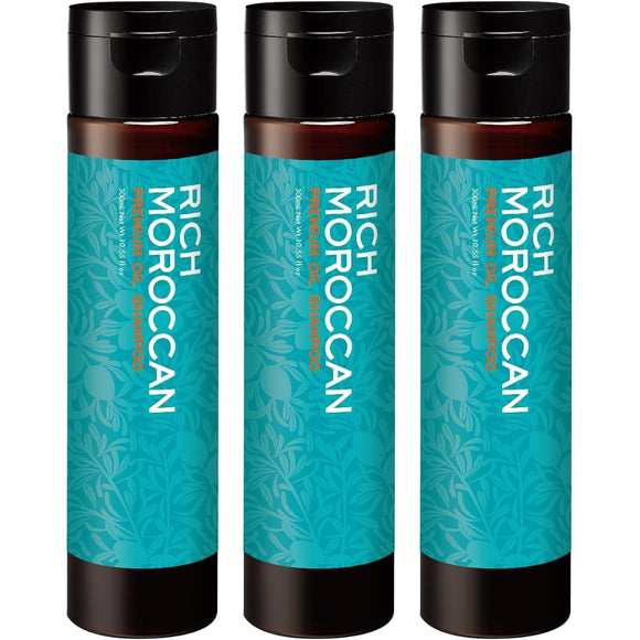 Rich Moroccan Premium Oil Shampoo [300ml x 3 bottles / Bulgarian Rose Scent] Argan Oil (Made in Japan) Salon Moist