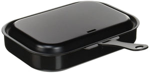 Pearl Metal HB-1000 Rectangular Steel Grill Pan, Includes lid and recipe, Made in Japan, IH-enabled, Rakukkingu