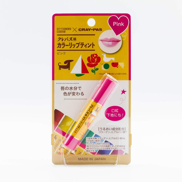 Crepas pattern color lip tint Dye your lips with your glossy color [Made in Japan] [Citrus scent] [Lip tint that changes color with moisture] (Pink)