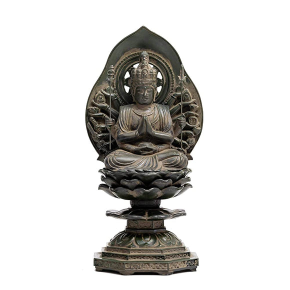 Buddha Statue Chen Kannin Buddha 15.5cm (Old Bronze), Buddhist Hideun Makita Prototype: (born in child) Zodiac Protection Honzel, Takaoka Copper