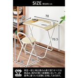 Yamazen Folding Desk Chair Set Desk (Width 70 x Depth 50 x Height 70.5 cm) Chair (Width 36 x Depth 38 x Height 67) Finished Product Black Black NMDC-SET (BK BK) Telework