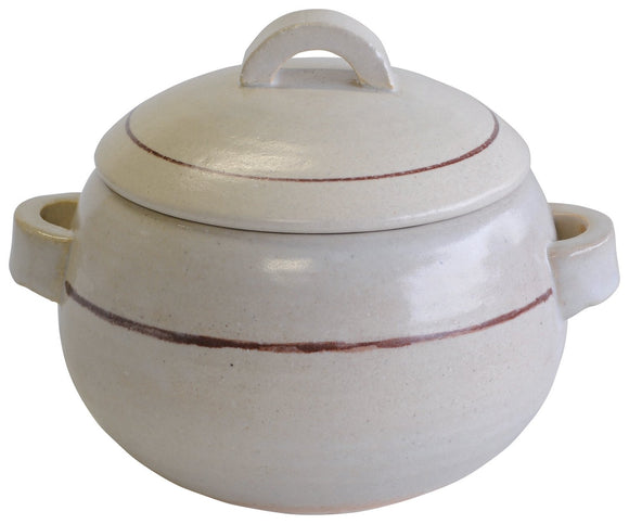 Banko Ware M4779 Rice Pot, 3-Served Line-White
