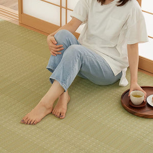 Hagiwara 12201230 PP Flower Rug, Green, 3 Edoma Mats, Igusa Style, Washable, Made in Japan, Cool Breeze, Approx. 68.5 x 102.8 inches (174 x 261 cm)