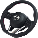 KENSTYLE original steering MA01 Mazda CX-5 (KE) All Black Leather (Red Stitch)