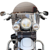 Motorcycle LED FOG Lamp Kit, 4.5 Inches, 30W, Universal Type, American Custom, SeaCh Dragstar, Vulcan, Steed, Made In Dream-Japan, Silver with Squid with Squid.