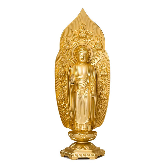 Buddha Statue, Yakushi Nyorai, 6.7 inches (17 cm) (Gold Plated/24 kara), Buddhist : Higumo Makita, Original Sculptor_