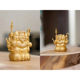 TAKADAIJI Kotokuin Open Eye Prayer] 3-SideD DAIKOKUTEN by Toyotomi Hideyoshi (Copper Gold Plated/24k) _buddha Statue, SEVEN FUKUJIN, FIGURINE, TAKAOKA COPPU, TAKAOKA