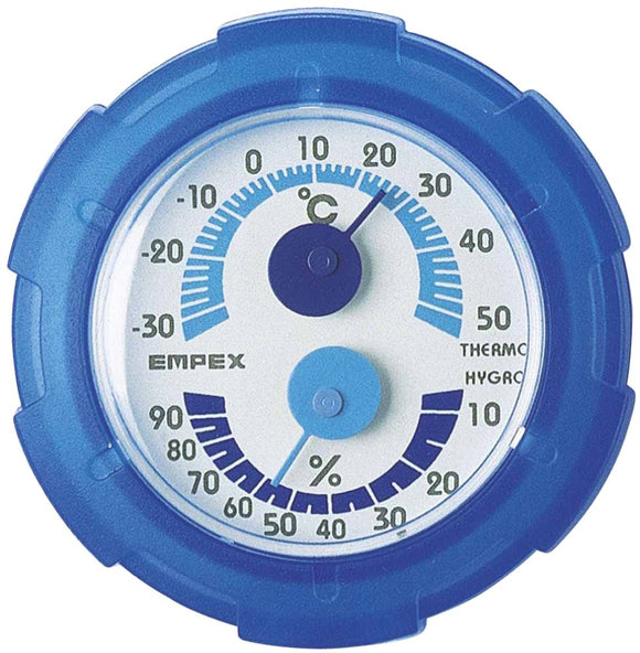 Clear Enpekkusu weather thermometer temperature hygrometer Shukure mini thermo-hygrometer made in Japan Blue TM-2386