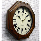 Santel DQL712BR-R Octagonal Antique Radio Clock Roman Brown 11.2 x 2.2 x 5.0 inches (285 x 285 x 55 mm)