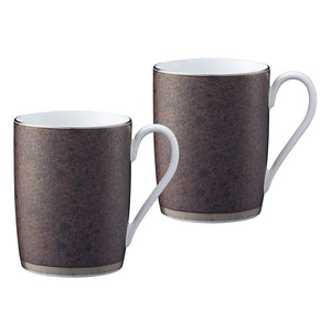 Noritake P91155/1643 Noritake Mugs (Pair) 295cc Cliff, 2 Piece Fine Porcelain