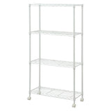 Yamazen RS-14734CJH(WH) Slim Metal Shelf, White, 70 Shelves with Casters, 4 Tiers, White