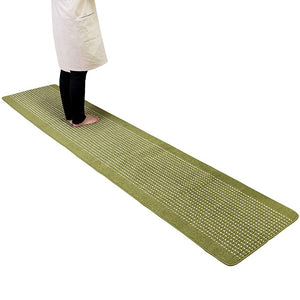 OKA Yuutousei Easy-To-Clean Kitchen Mat, Green, Approx. 23.6 x 118.1 inches (60 x 300 cm), Washable, Long, Stylish, Made in Japan, Non-Slip Backing