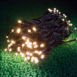 Denko Home LED Illumination, Straight, 8 Patterns, Lighting, 32.8 ft (10 m), 100 Bulbs, Black Cable, Outdoor, Waterproof, Rainproof, Garden, DIY, Champagne Gold
