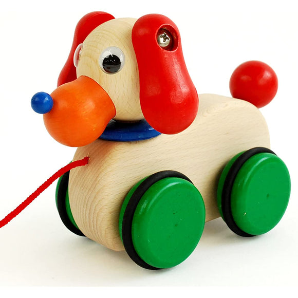 Wooden Toy Made in Japan Pull Toy Furi Puppy Dog