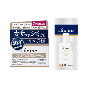 LUCIDO Medicated Total Care Cream Men's Skin Care Moist Moisturizing Cream Unscented Set 50g + Sample Included (Emulsion 2ml)