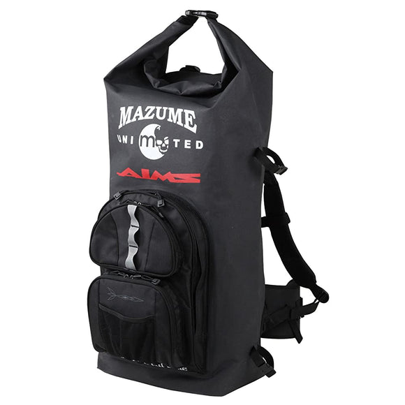 Mazume MZBK-319-01 Beach Bag, Mazume x AIMS Waterproof Backpack II, Black, 2.5 gal (70 L)