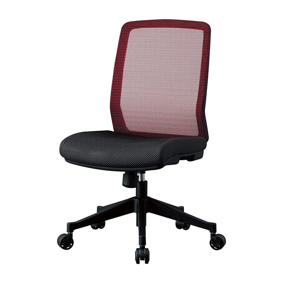 KOIZUMI JG4-402RE Ergonomic Chair, Red, No Armrests, Size: W 26.2 x D 25.8 x H 37.8 - 41.3 inches (665 x 655 x 960 - 1050 mm), Seat Height: 17.3 - 20.9 inches (440 - 530 mm)
