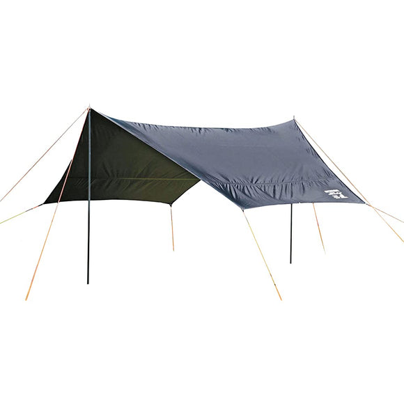Captain Stag UA-1074 Camping Tent Tarp, Hexa Tarp, Size 15.7 x 16.5 x 86.6 inches (400 x 420 x 220 cm), UV/PU Treatment, Carrying Bag Included, CS Black Label