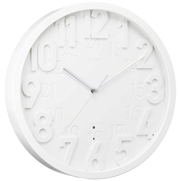 Rhythm 8MY483RH03 Wall Clock, Radio Clock, Continuous Second Hand, Interior Clock, Standard Style 128