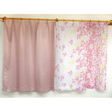 Arie Leaf Eva Lace + Drape Curtains, Set of 4, 39.4 x 78.7 inches (100 x 200 cm), Pink