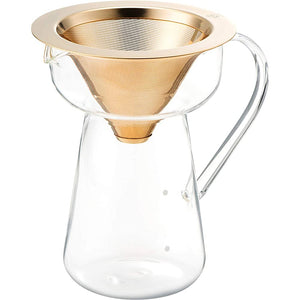 Koles C750GD Coffee Dripper Server, Gold Filter, 16.9 fl oz (500 ml), 2 to 4 servings