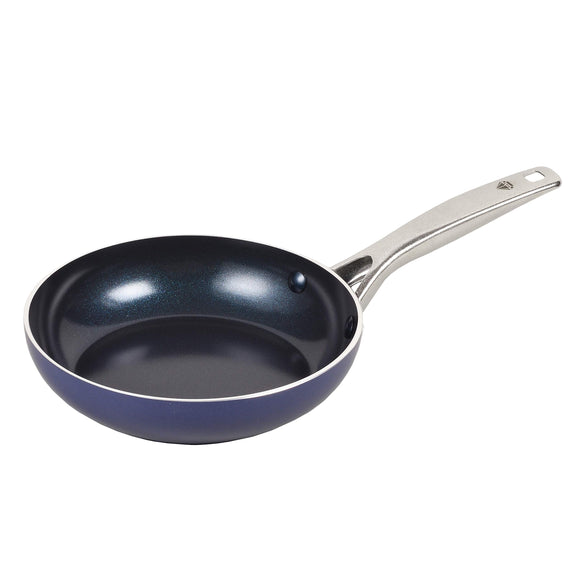 Pearl Metal HB-4733 Frying Pan, Blue, 7.9 inches (20 cm), IH Compatible, Blue Diamond Ceramic
