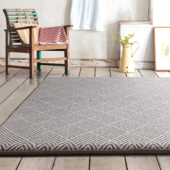 Iris Ohyama ACRJ-1824G Jacquard Rug, Area Carpet, Non-Slip, Use with Heated Carpets, Water Repellent, Noise Reducing, Low Formaldehyde, Soft, Springy, Nordic, Stylish, Square, Mat, 72.8 x 94.5 inches