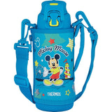 Thermos FFZ-502FDS BLL Vacuum Insulated Sports Bottle, One-Touch Mickey, Blue Lime, 16.9 fl oz (500 ml)