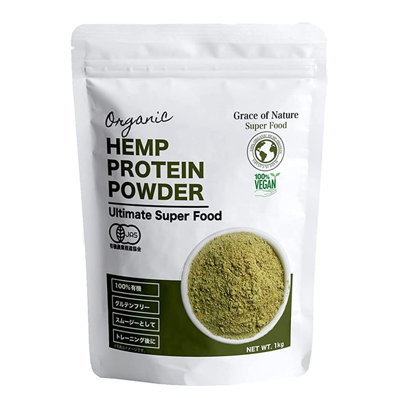 Organic Hemp Protein, Powder, Organic, 100% Made in Canada, Hemp Seed Powder, No Additives, No Pesticides, Organic JAS-Certified, Vegetable Protein, For Making Pancakes and Sweets, 2.2 oz (1000 g) (2 kg)