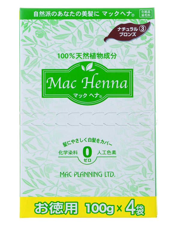 Mac Henna Economical Natural Bronze 400g Henna Color for Gray Hair