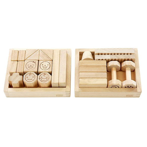 WOODYPUDDY Wooden Wooden Wooden Toys for Babies, Sound, For First Time Play, 24 Piece Set, Natural Wood, Baby Shower, Wooden Building Blocks, For Babies, Soundy Building Blocks, 6 Months, 0 Years Old