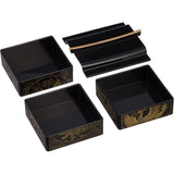 Nakatani Brothers Shokai 33-3210 Yamanaka Lacquerware 6.0 Gosho Car 3-Tier Heavy Accessories Black Phoenix