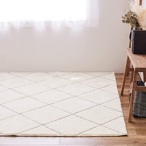 Hagiwara Rug, Ivory, Approx. 72.8 x 94.5 inches (185 x 240 cm), "Lambus", Beniwara Style, Tuft Rug, Dust Mite Resistant, Antibacterial, Odor Resistant, Antiviral, Hypoallergenic, Made in Japan