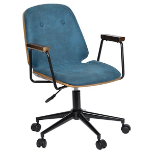 Tamaliving 50003103 Home Chair, Bronco, Black Blue with Casters, 360 Rotation, Up and Down Function, Desk Chair, Computer Chair, Study Chair, Armrest Chair