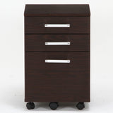 Fuji Boeki 13525 Cabinet Desk Wagon, 3 Tiers, Width 15.7 inches (40 cm), Dark Brown, With Casters, Plain
