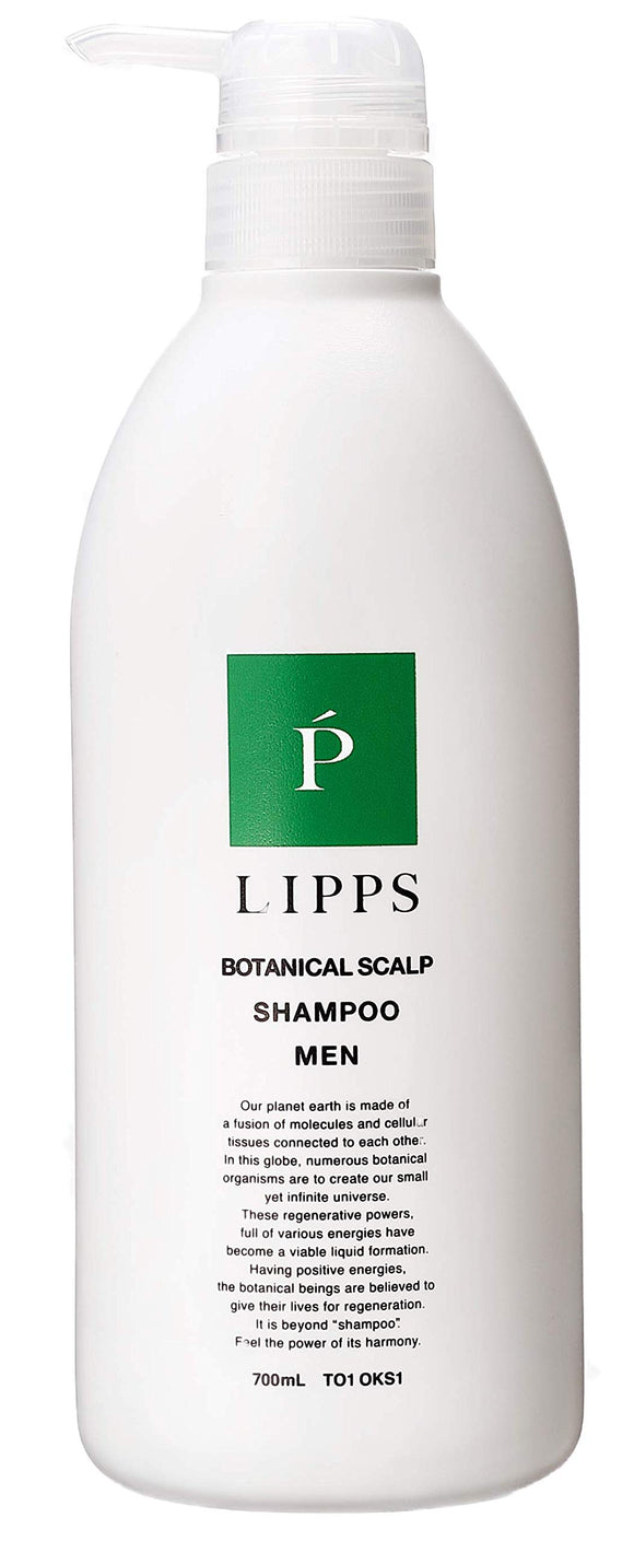 LIPPS Large Capacity 700ml Botanical Scalp Shampoo Salon Quality Scalp Care Refreshing Fragrance Men's