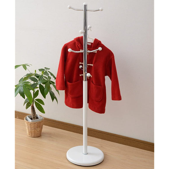 Yamazen Hanger Rack Kids Width 28.5 x Depth 28.5 x Height 123 cm Rounded tip Hard to fall Base assembly Off-white KPH-8 (OW)