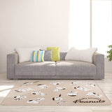 Senko 95952 Snoopy Fluffy, Fluffy Boa Material, Rug, Carpet, Approx. 70.9 x 70.9 inches (180 x 180 cm), Beige, Handbag, Character