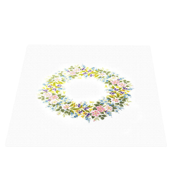 Olympus Thread Cross Stitch Embroidery Kit Tablecloth & Table Center Wild Rose Tablecloth Off White 1187