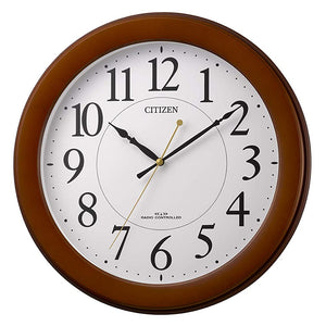 Citizen Atomic Wall Clock Analog Display Continuous Second Hand Wood Brown (Semi Glossy Finish) Citizen 8my514 – 006