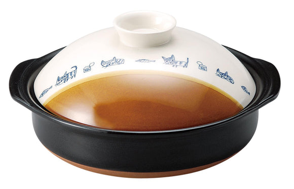 THOUSAND OLD BURN clay pot 8 2 - 3 People for cat and fish 15139