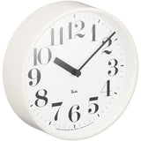 Remnos WR08-25 WH Lemnos Wall Clock, Radio Clock, Liquid Steel Clock, White, Aluminum, Broad Point