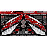 MOTOGRAFIX BODY Pad Knee Red/White, Black BMW S1000RR 19- MT-KB026WRR