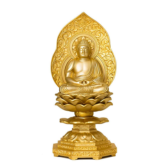 BudDha Statue, Amida Noritai-Za, 5.9 Inches (15 cm) (Gold Plated/24 KARAT) BudDhist: HideuMo Makita, Original Sculptor_ 