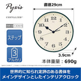 Seiko Clock PYXIS NA703M Wall Clock, Aluminum, Dark Green, Diameter 11.4 x 1.5 inches (290 x 39 mm)