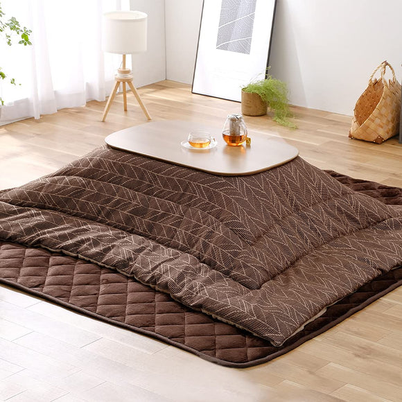 Iris Ohyama KKBJ-2015 Kotatsu Comforter, Rectangular, Heat-Storing Cotton, Reversible, Nordic, Stylish, Brown/Beige, 78.7 x 59.1 inches (200 x 150 cm), Compact
